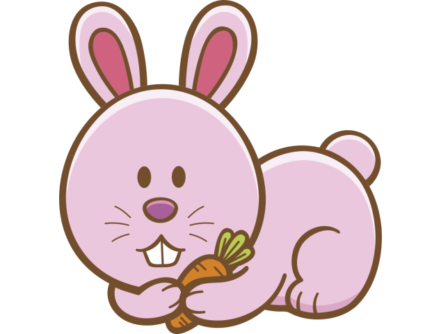 Autocollant Enfant Lapin Carotte - Stickers Enfants