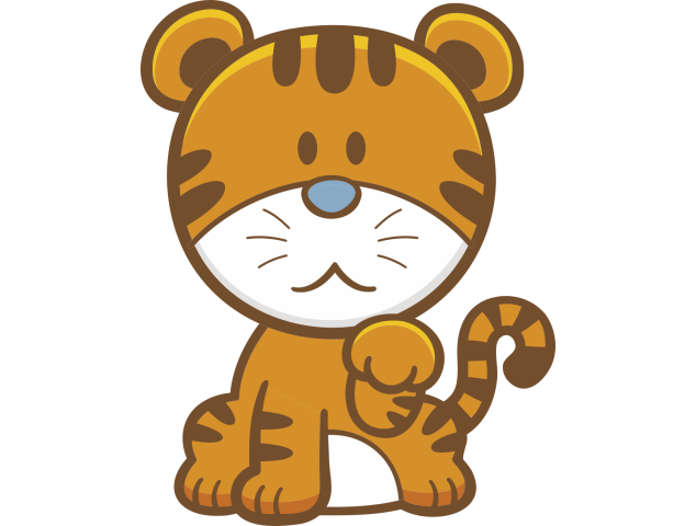 Autocollant Enfant Tigre Mignon - Stickers Enfants