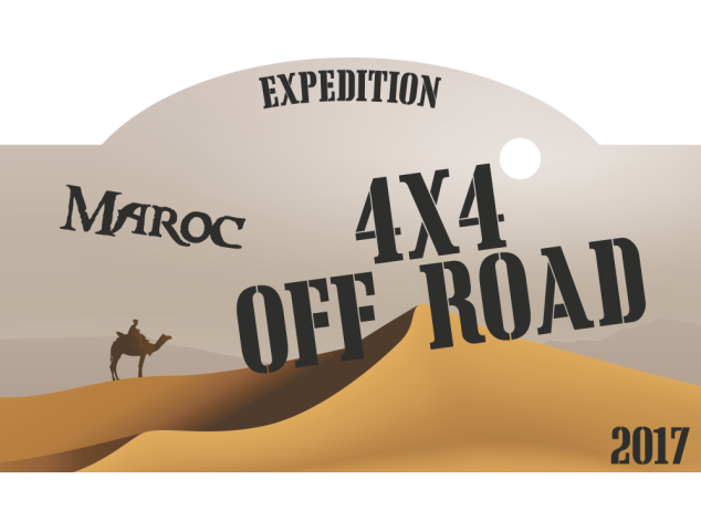 Autocollant 4x4 Off Road Désert Maroc 2017 - Raid 4X4