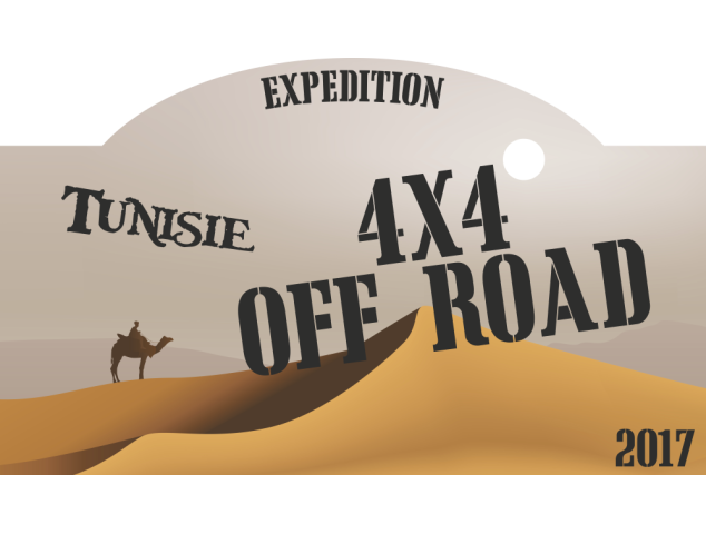 Autocollant 4x4 Off Road Désert Tunisie 2017 - Raid 4X4