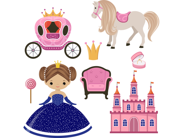 Autocollant Kit Enfant Princesse Et Châteaux Rose - Kit Autocollant Chambre enfant