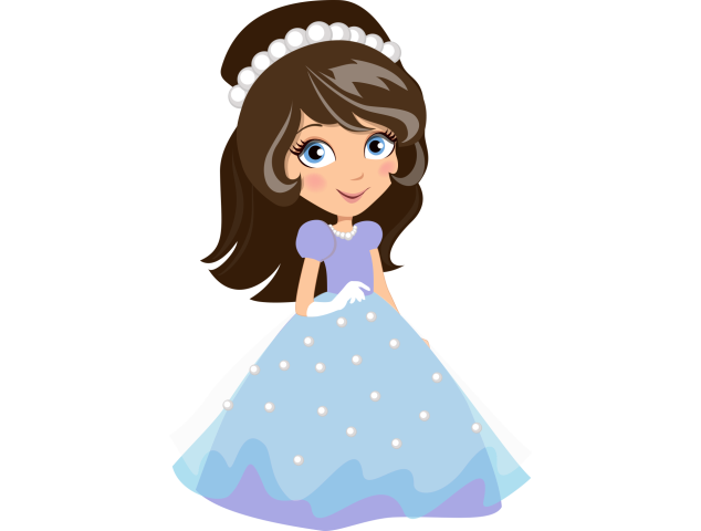 Autocollant Princesse Robe Bleu 1 - Stickers Enfants