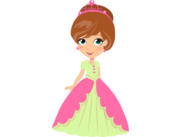 Autocollant Princesse Robe Jaune Rose - Stickers Enfants