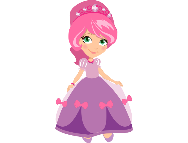Autocollant Princesse Robe Rose Nuds - Stickers Enfants