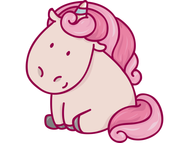 Autocollant Licorne Assise - Stickers Enfants