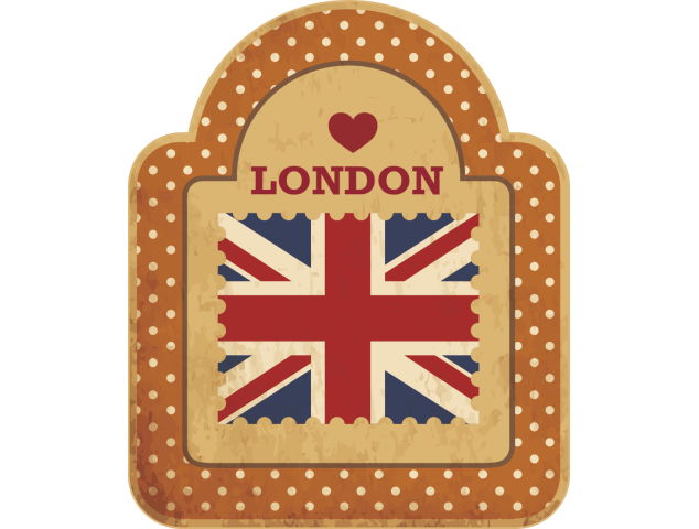 Autocollant Londres Timbre Vintage 1 - Autocollants Couleurs