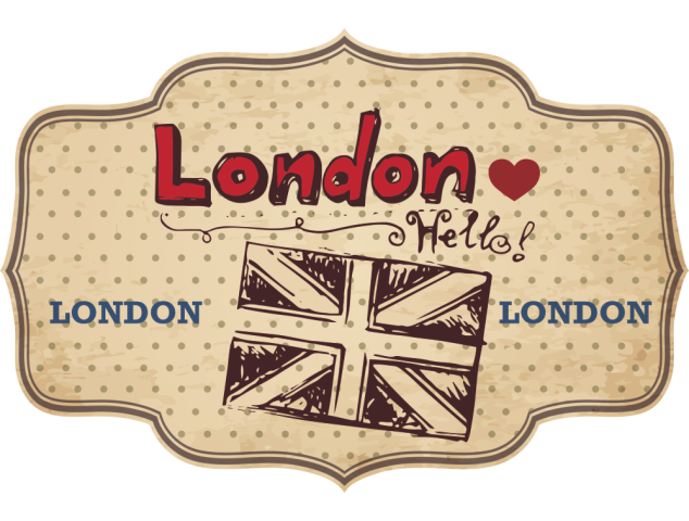 Autocollant Londres Timbre Vintage 4 - Autocollants Couleurs