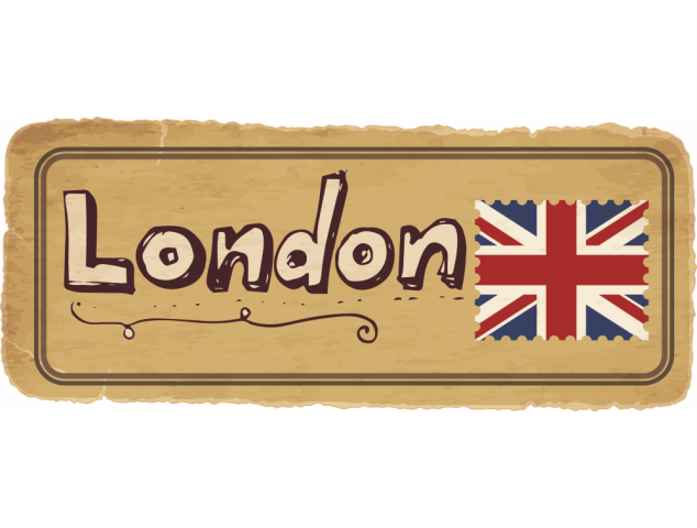 Autocollant Londres Timbre Vintage 5 - Autocollants Couleurs