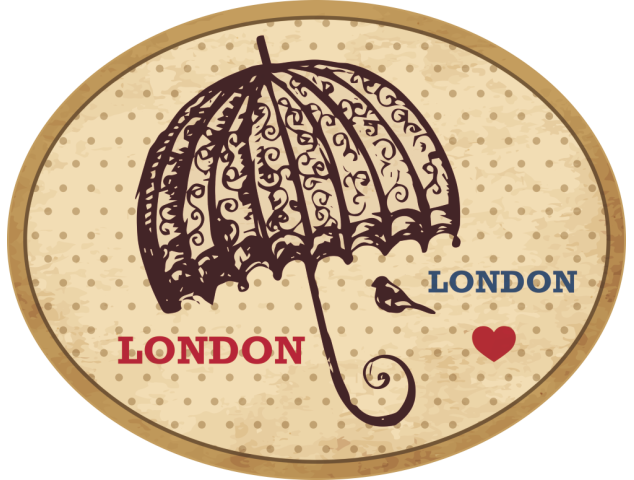 Autocollant Londres Timbre Vintage 7 - Autocollants Couleurs