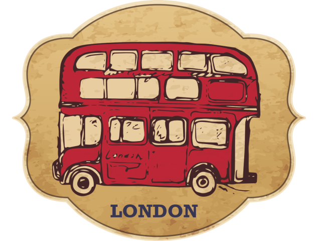 Autocollant Londres Timbre Vintage 8 - Autocollants Couleurs