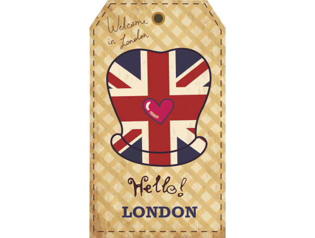 Autocollant Londres Timbre Vintage 9 - Autocollants Couleurs