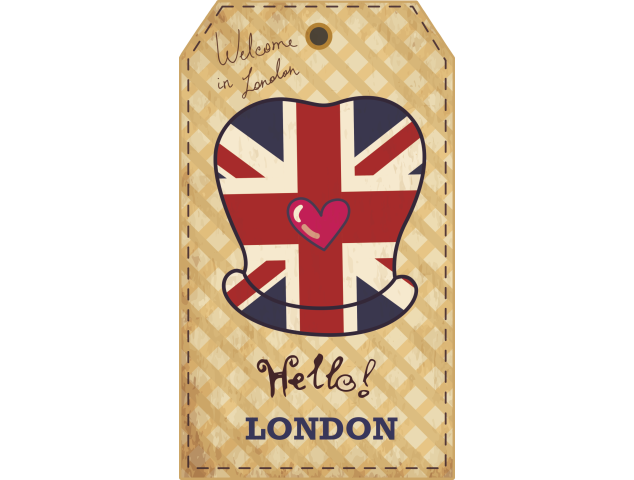 Autocollant Londres Timbre Vintage 10 - Autocollants Couleurs