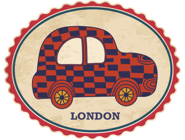 Autocollant Londres Timbre Vintage 12 - Autocollants Couleurs