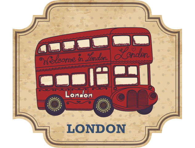 Autocollant Londres Timbre Vintage 13 - Autocollants Couleurs