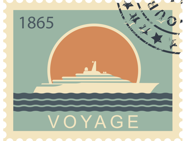 Autocollant Timbre Vintage Voyage - Monuments