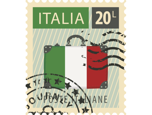 Autocollant Timbre Vintage Italie - Monuments