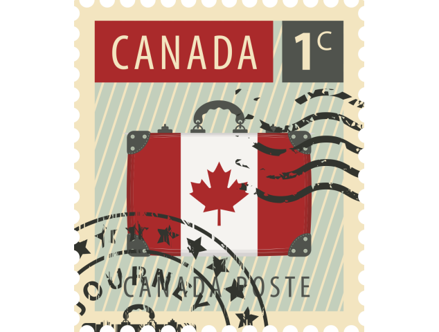 Autocollant Timbre Vintage Canada - Monuments