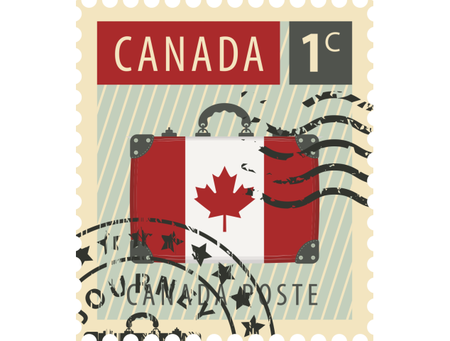 Autocollant Timbre Vintage Canada - Monuments