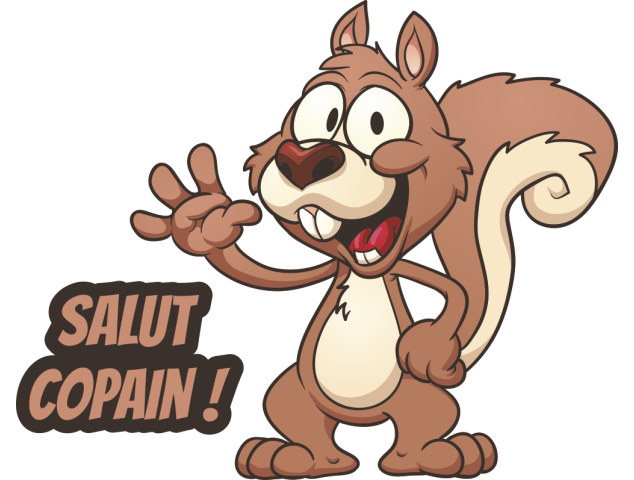 Autocollant Ecureuil Salut Copain - Autocollants