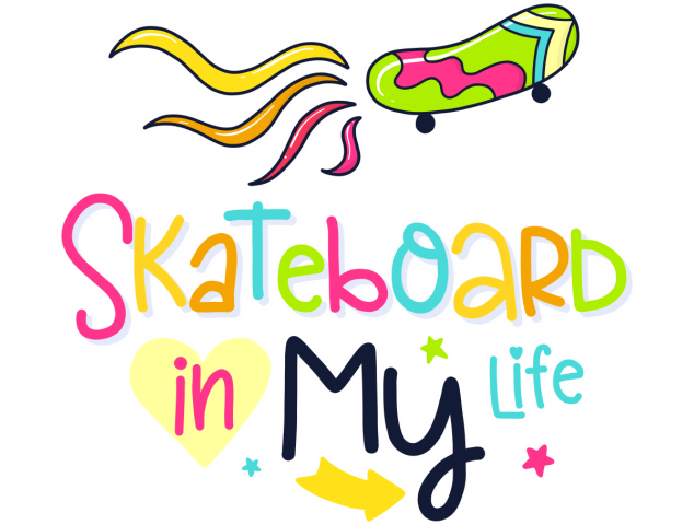 Autocollant Skateboard In My Life - Autocollants Couleurs