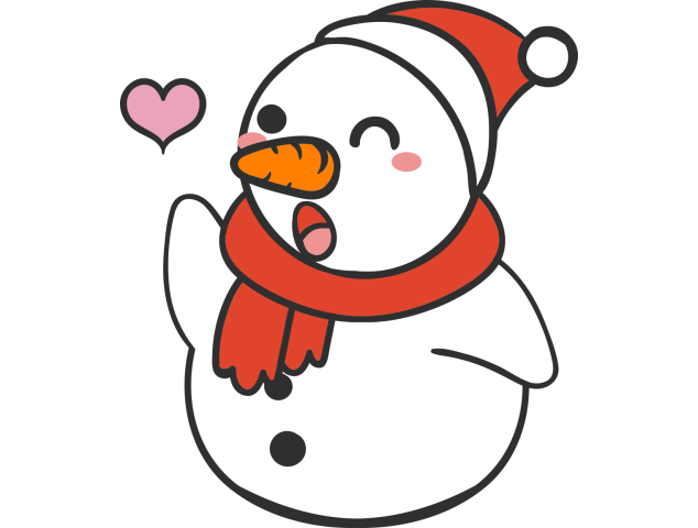 Autocollant Bonhomme De Neige Cur - Noël