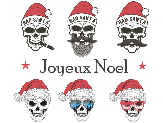 Autocollant Kit De Noël Tête De Mort - Noël