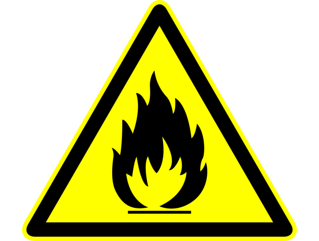 Autocollant Panneau Danger Inflammable - Signalétique