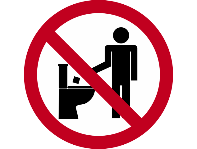 Autocollant Panneau Interdiction De Jeter Déchets Toilette - Signalétique