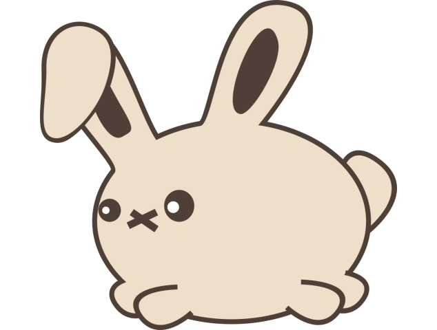 Autocollant Lapin Kawai Beige - Stickers Enfants