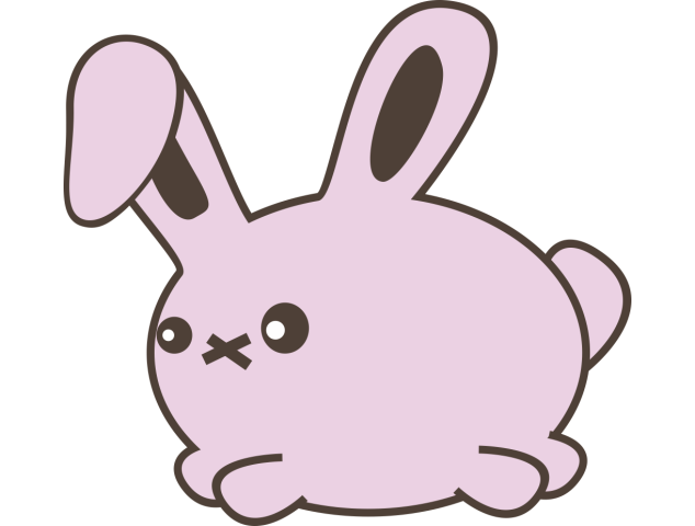 Autocollant Lapin Kawai Rose - Stickers Enfants