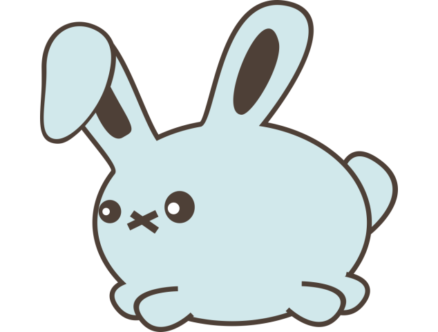 Autocollant Lapin Kawai Bleu - Stickers Enfants