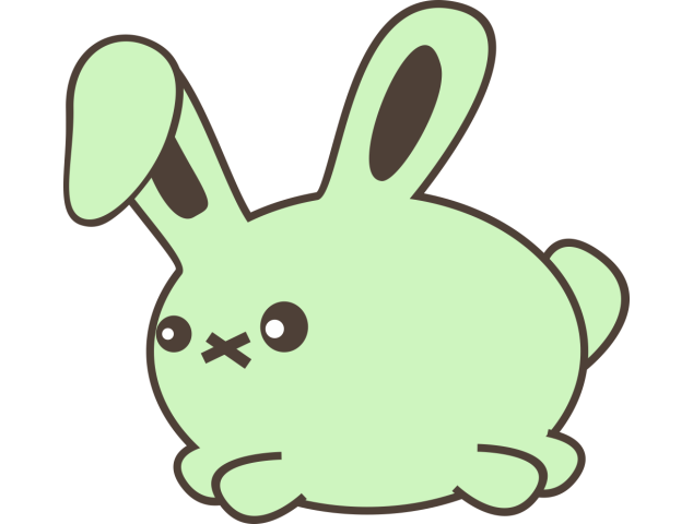 Autocollant Lapin Kawai Vert - Stickers Enfants