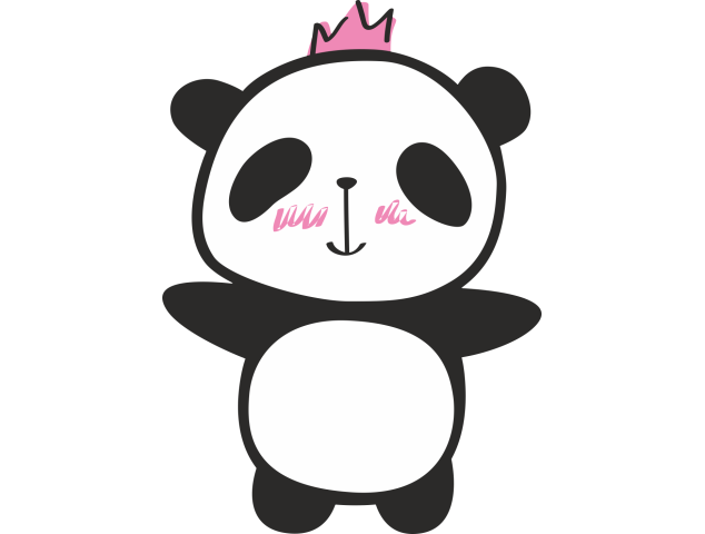 Autocollant Panda Couronne - Stickers Enfants