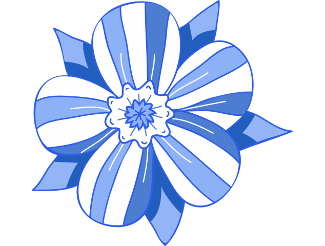 Autocollant Fleur Bleu - Stickers Fleurs