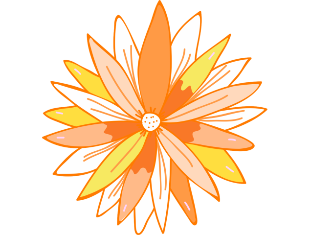 Autocollant Fleur Orange - Stickers Fleurs