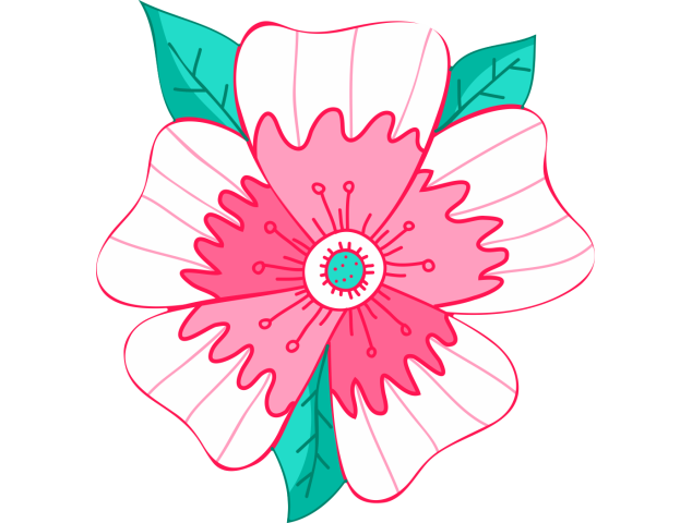 Autocollant Fleur Rose Pâle - Stickers Fleurs