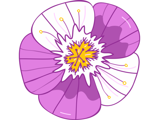 Autocollant Fleur Violette - Stickers Fleurs
