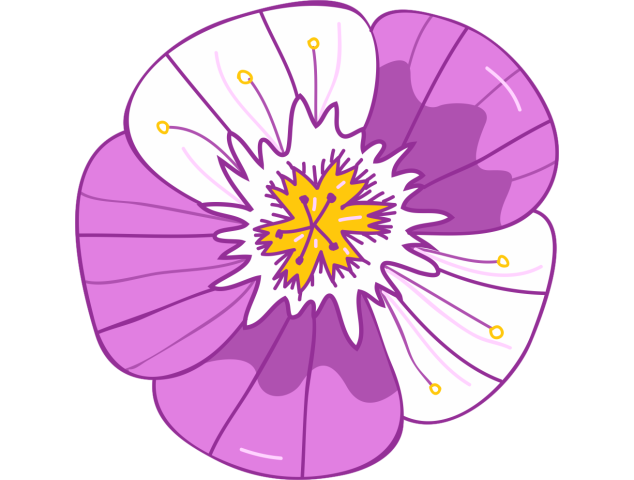 Sticker Fleur Violette - Stickers Fleurs - Autocollant