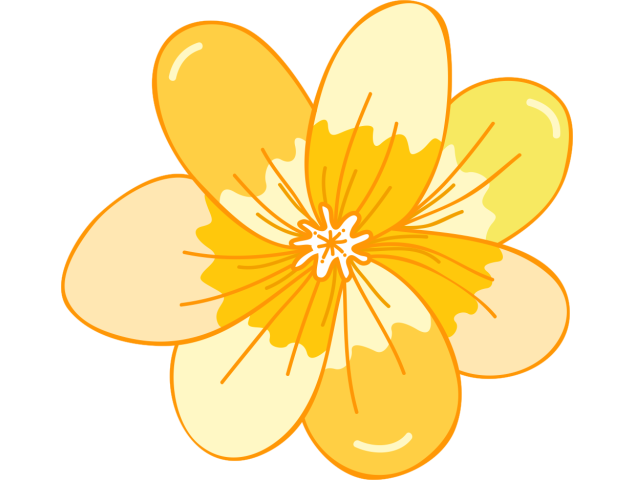 Autocollant Fleur Jaune - Stickers Fleurs