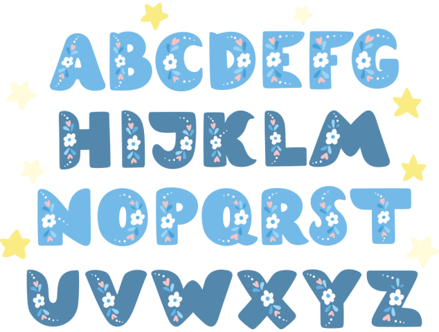 Autocollant Kit Alphabet Enfant étoile - Kit Autocollant Chambre enfant