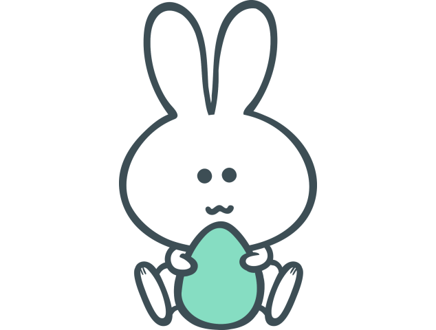 Autocollant Lapin uf Pâques Vert Assis - Stickers Enfants