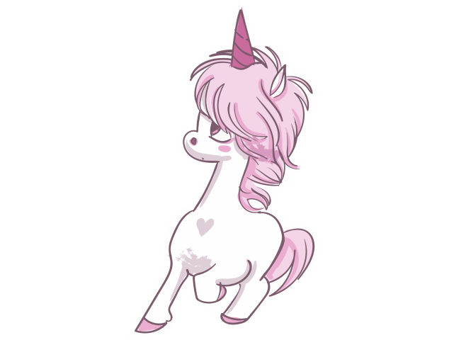 Autocollant Licorne Rose 1 - Stickers Enfants