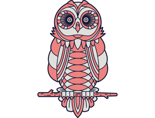 Autocollant Hibou - Oiseaux