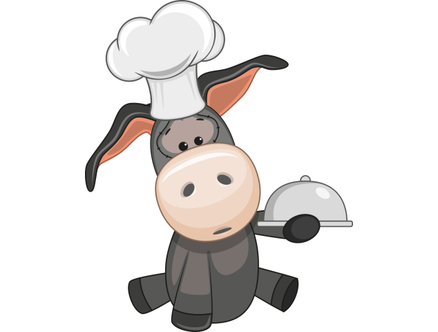 Autocollant âne Mignon Chef - Stickers Enfants