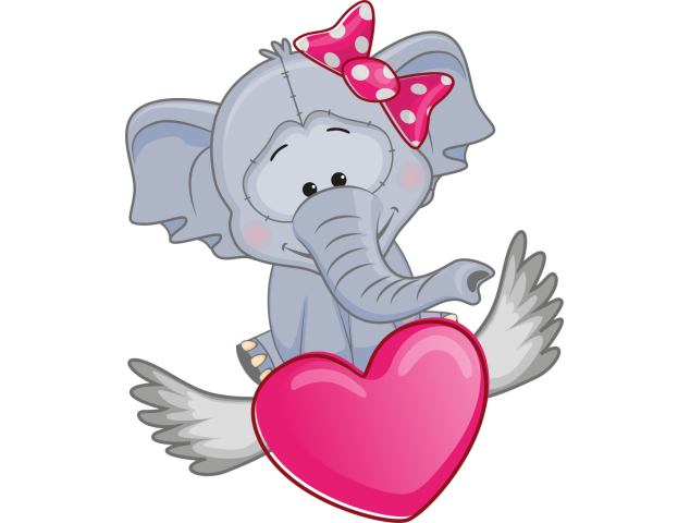 Autocollant éléphant Mignon Cur - Stickers Enfants