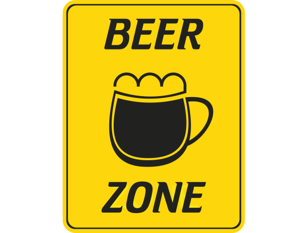 Autocollant Beer Zone Panneau Bière - Signalétique