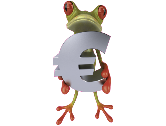 Autocollant Grenouille Euro - Grenouilles