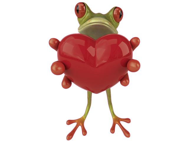 Autocollant Grenouille Coeur - Grenouilles