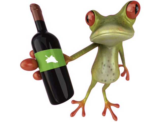 Autocollant Grenouille Vin - Grenouilles