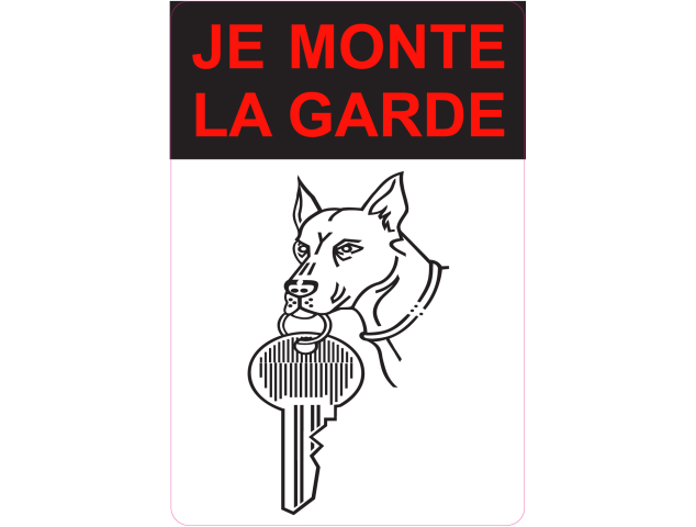 Autocollant Chien Je monte la garde - Autocollants